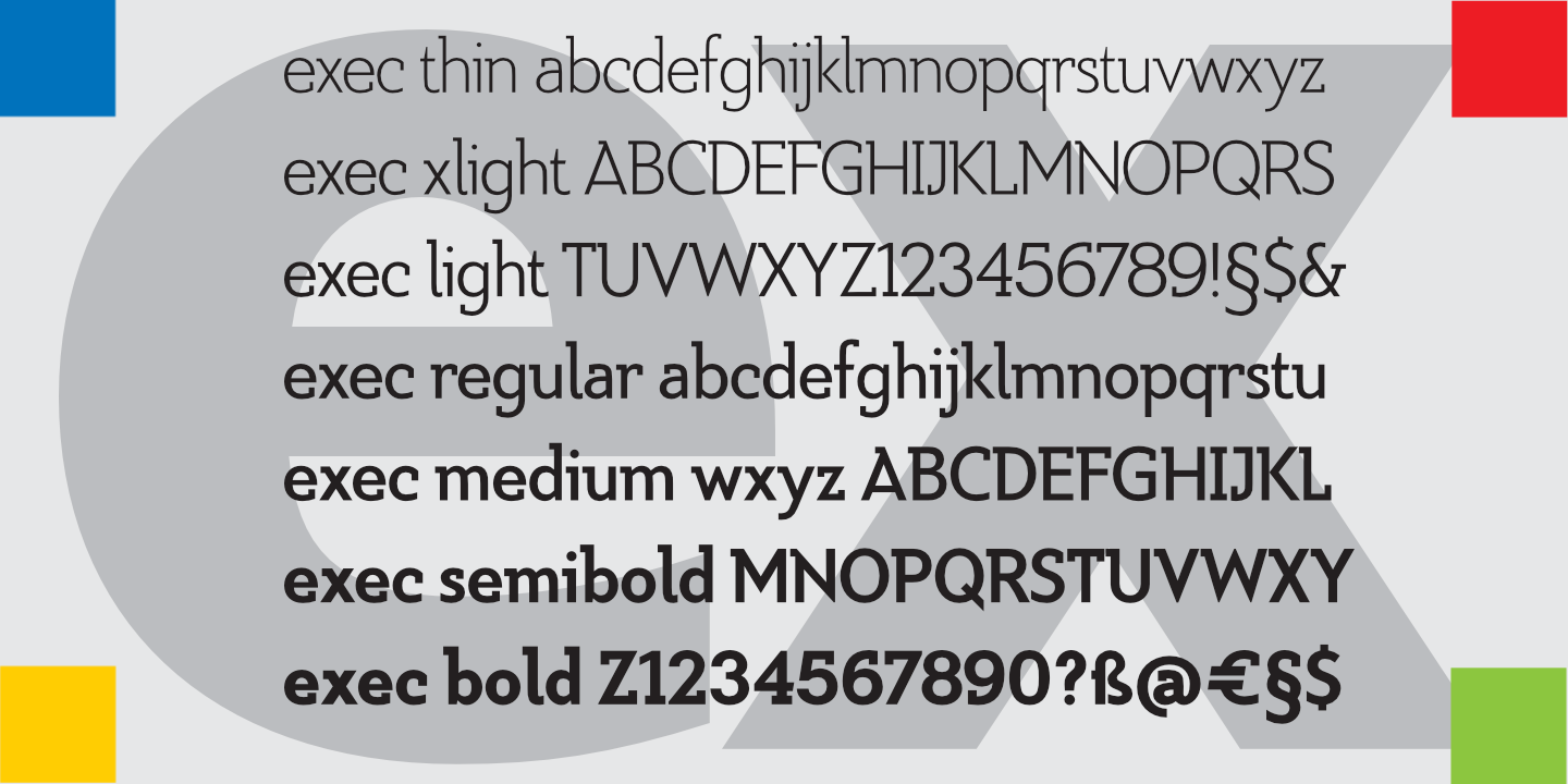 Exec Demiserif Light Font preview